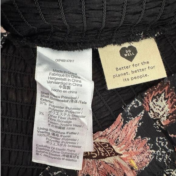 Madewell Lucie Floral Smocked Top Sheer Sleeves Crop Size L NWT - Picture 10 of 11